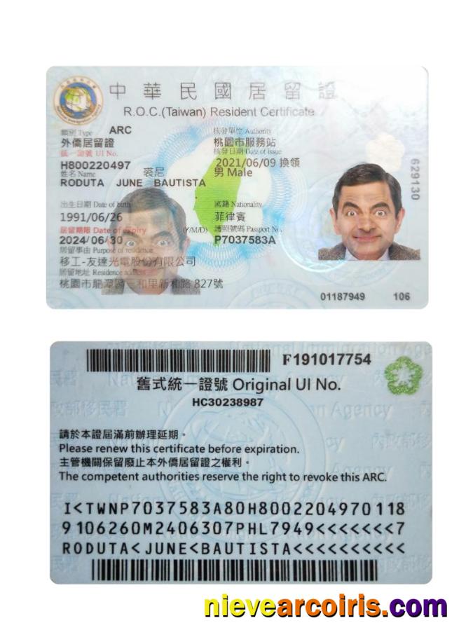 Taiwan resident permit